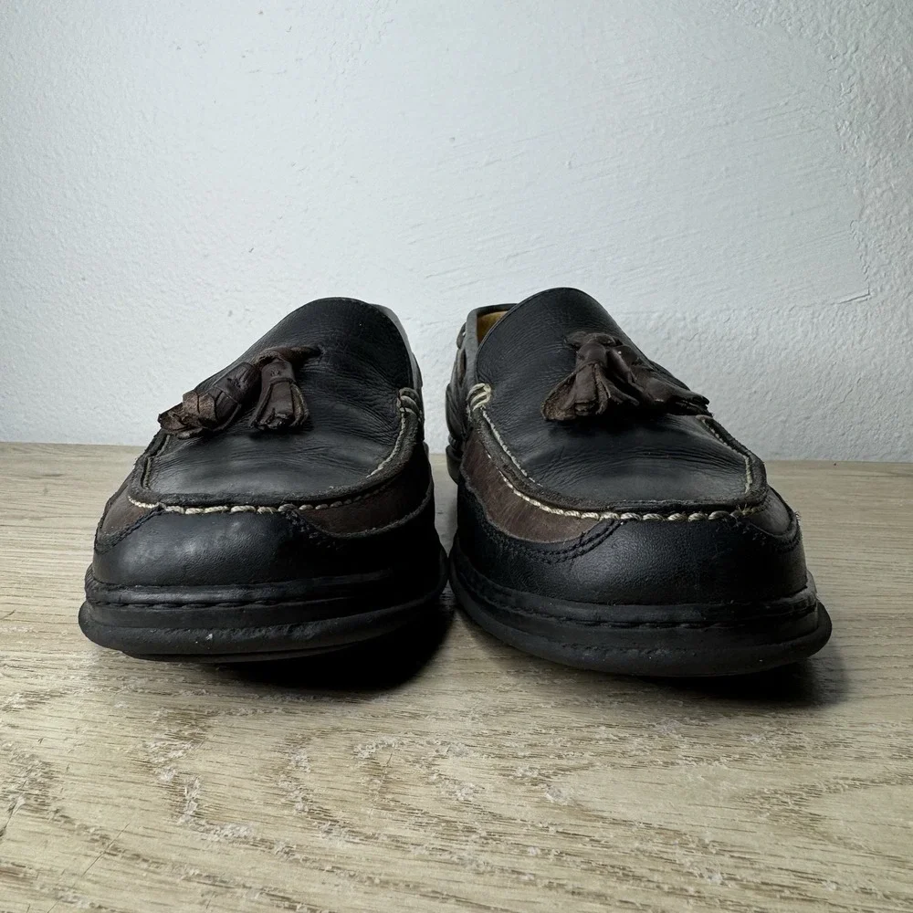 Sandro Moscoloni Vineyard Black and Brown Leather Loafer Shoes Mens Size‎ 9.5 D